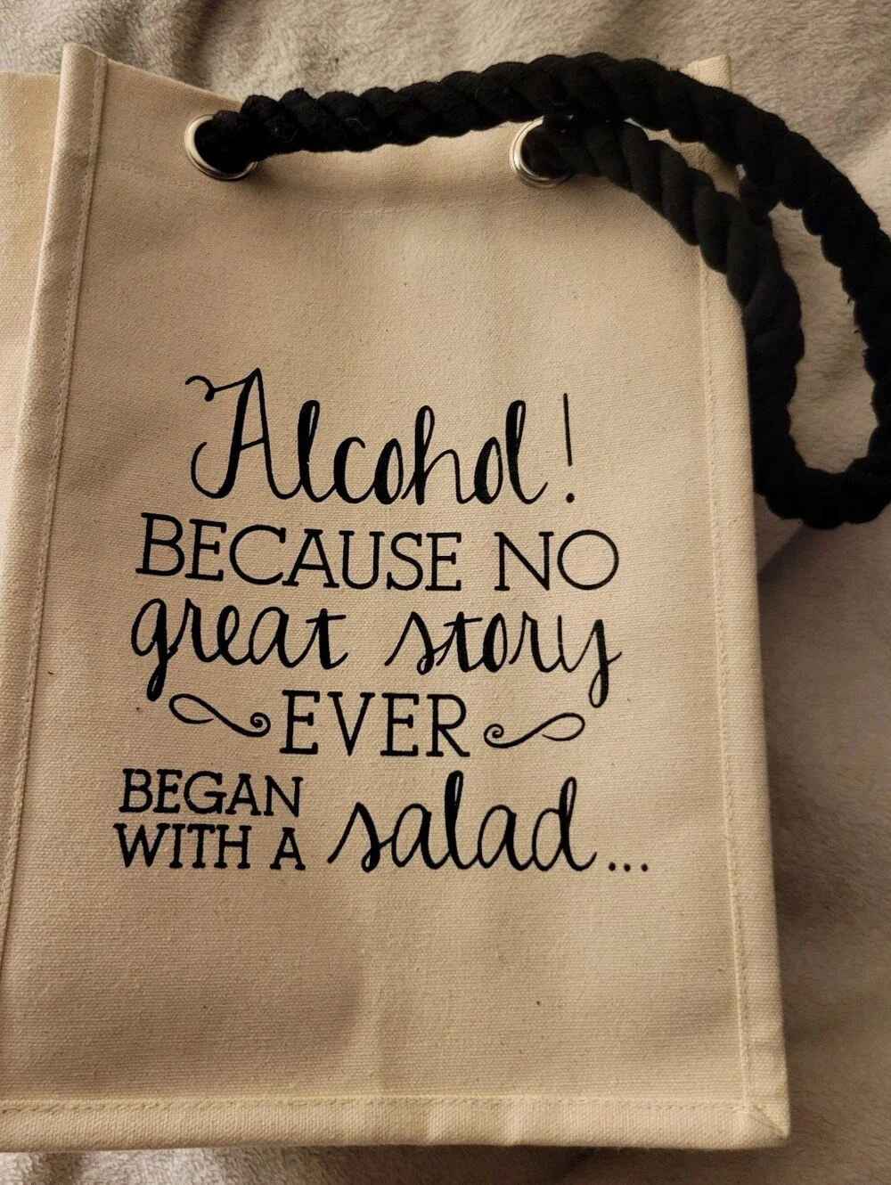 Canvas Wine Tote. Holidays, housewarming parties, gifting